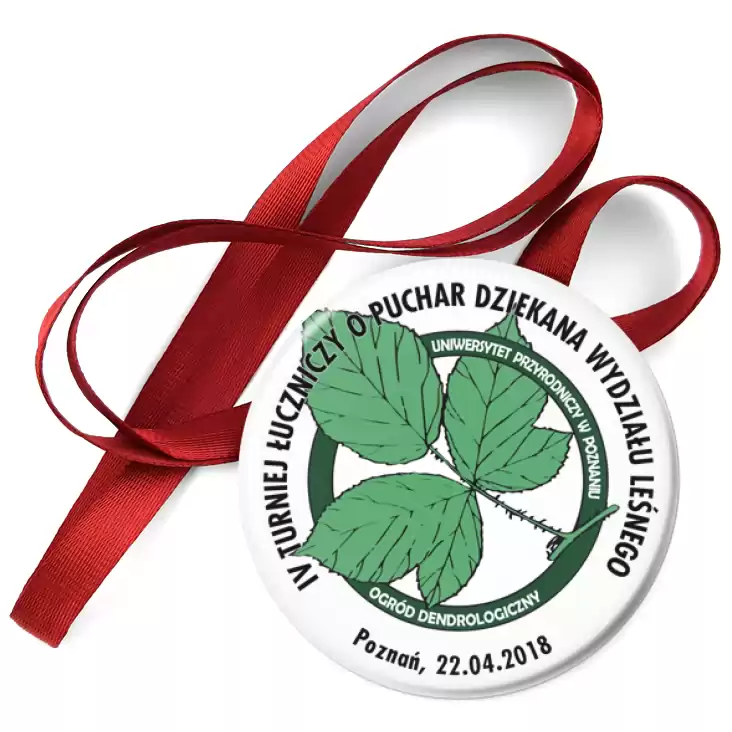 przypinka medal IV Turniej Łuczniczy o Puchar Dziekana Wydziału Leśnego