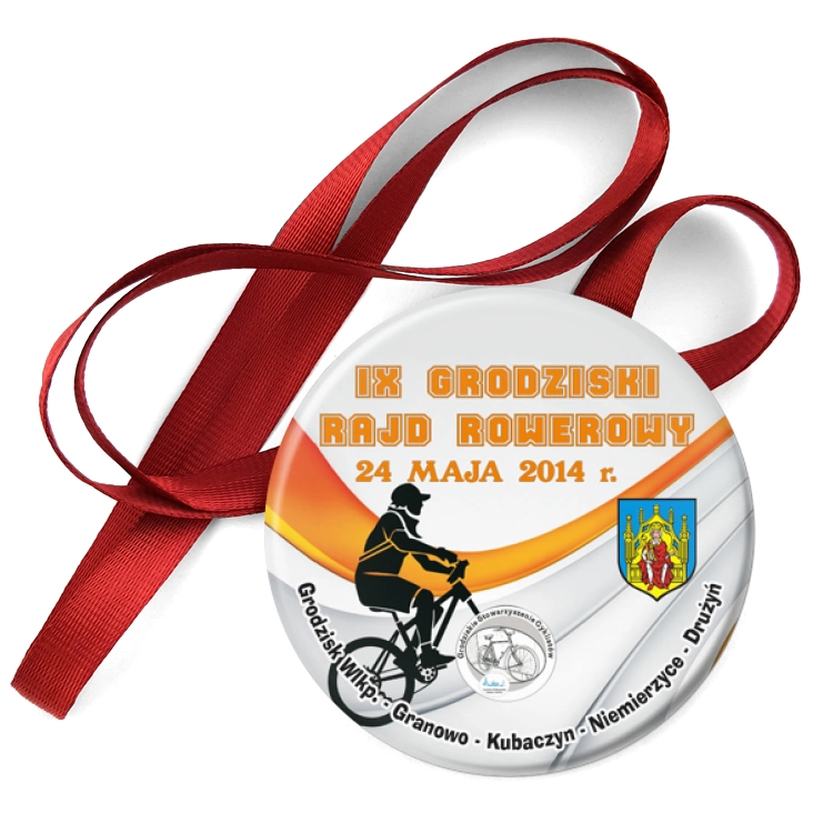 przypinka medal IX Grodziski Rajd Rowerowy