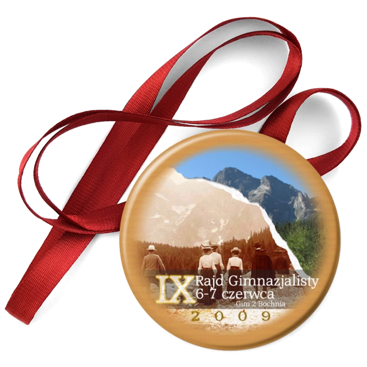 przypinka medal IX rajd Gimnazjalisty - Bochnia
