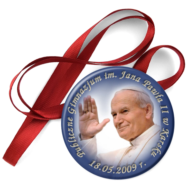przypinka medal Gimnazjum im. Jana Pawła II w Karsku