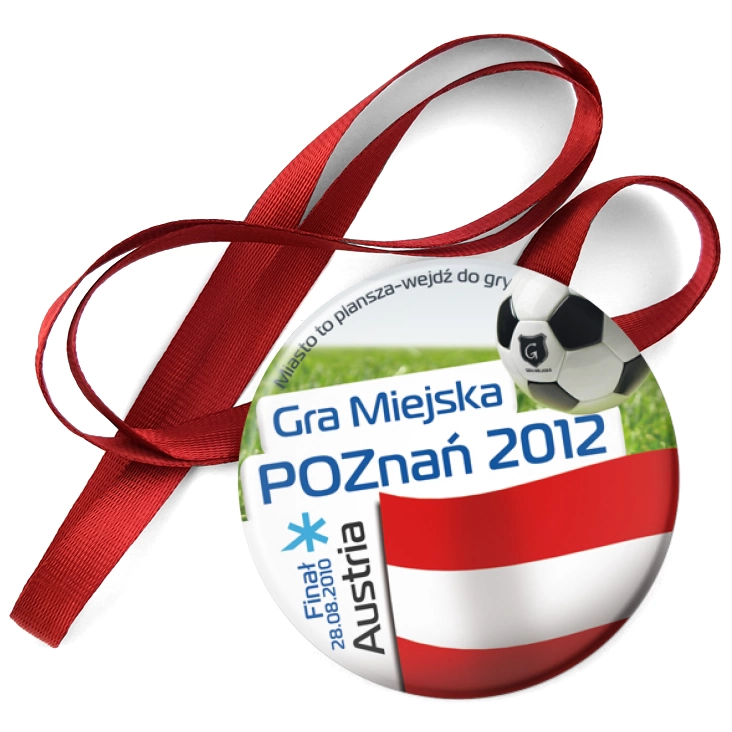 przypinka medal Gra Miejska - Poznań 2012 - Austria