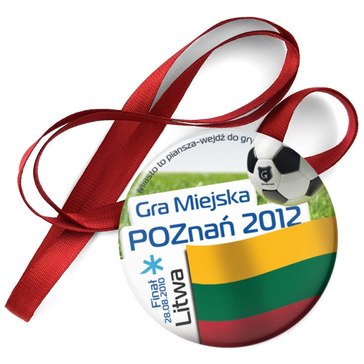 przypinka medal Gra Miejska - Poznań 2012 - Litwa