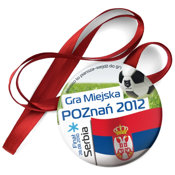 przypinka medal Gra Miejska - Poznań 2012 - Serbia