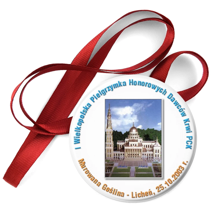 przypinka medal I Wielkopolska Pielgrzymka Honorowych Dawców Krwi PCK