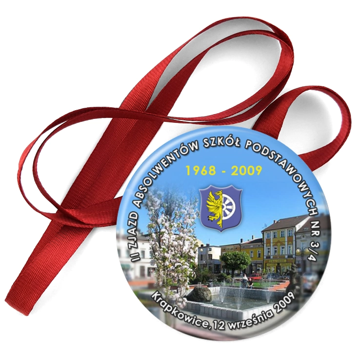 przypinka medal II Zjazd Absolwentów Szkół Podstawowych nr 3/4