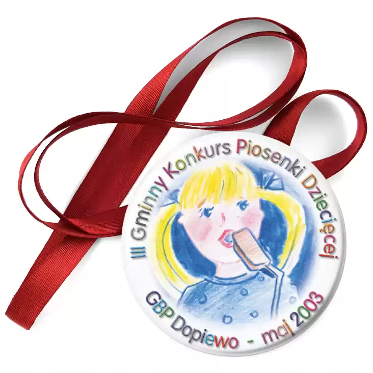 przypinka medal III Gminny Konkurs Piosenki Dziecięcej w Dopiewie