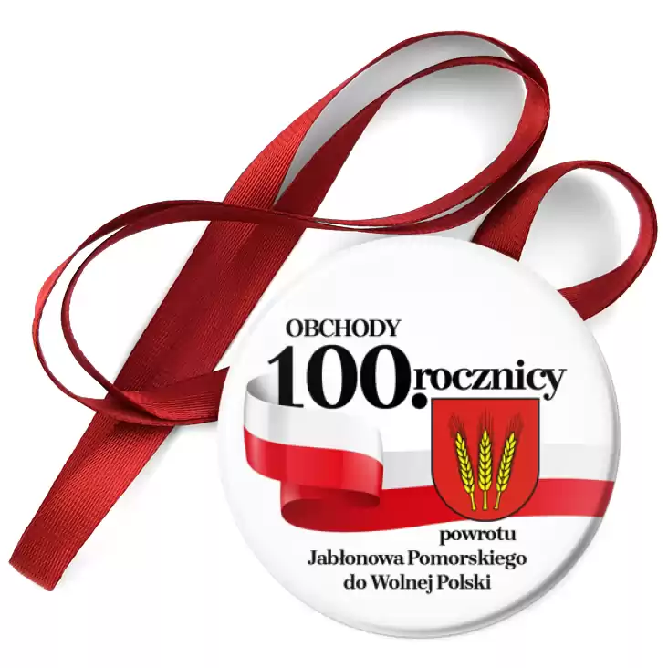 przypinka medal Obchody 100. Rocznicy powrotu Jabłonowa Pomorskiego do Wolnej Polski