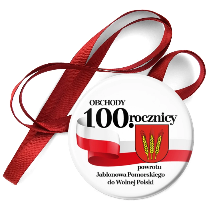 przypinka medal Obchody 100. Rocznicy powrotu Jabłonowa Pomorskiego do Wolnej Polski