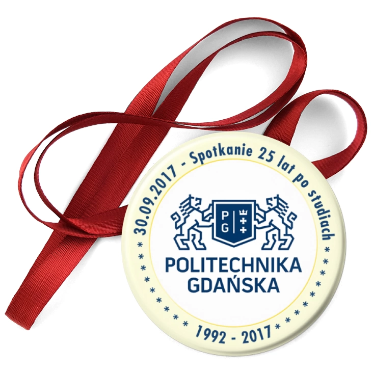 przypinka medal Spotkanie 25 lat po studiach