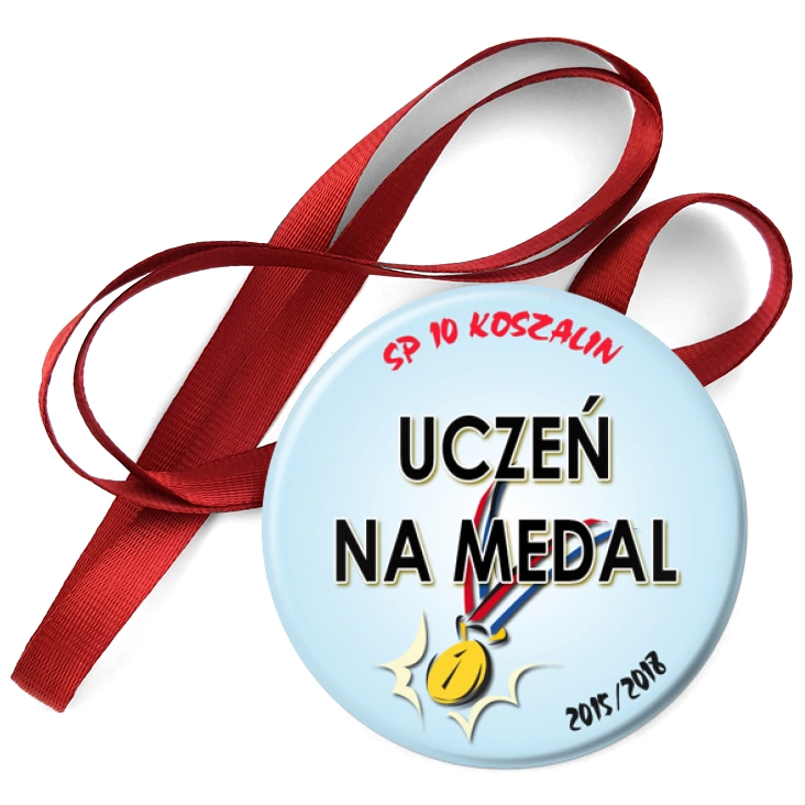 przypinka medal Uczeń na medal - SP 10 Koszalin