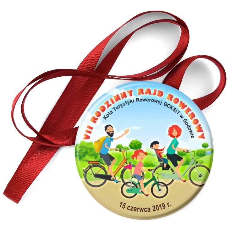 przypinka medal VII Rodzinny Rajd Rowerowy