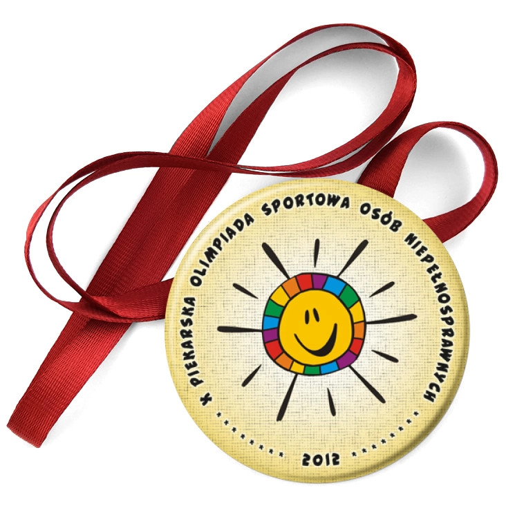przypinka medal X Piearska Olimpiada Sportowa Osób Niepełnosprawnych 2012