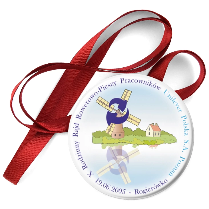 przypinka medal X Rodzinny Rajd Rowerowo-Pieszy Pracowników