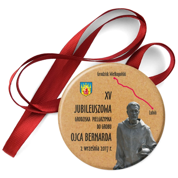 przypinka medal XV Pielgrzymka do Grobu Ojca Bernarda 2017