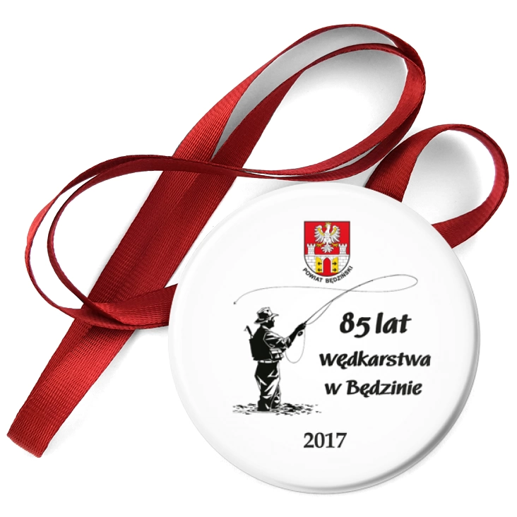 przypinka medal 85 lat wędkarstwa w Będzinie