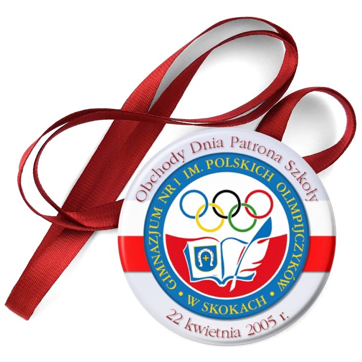 przypinka medal Gimnazjum nr 1 w Skokach