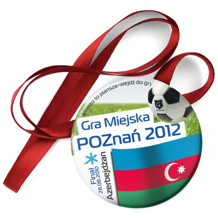 przypinka medal Gra Miejska - Poznań 2012 - Azerbejdżan