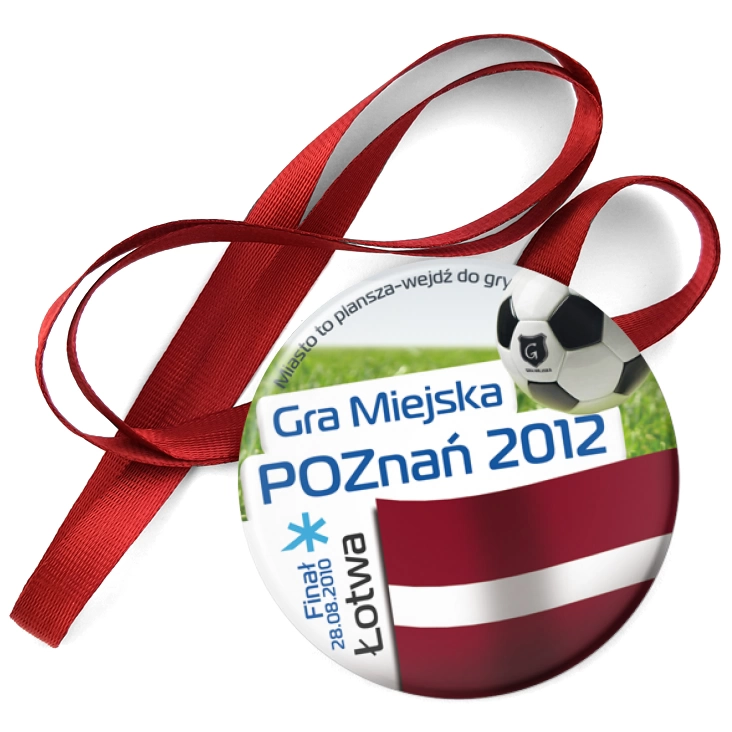 przypinka medal Gra Miejska - Poznań 2012 - Łotwa