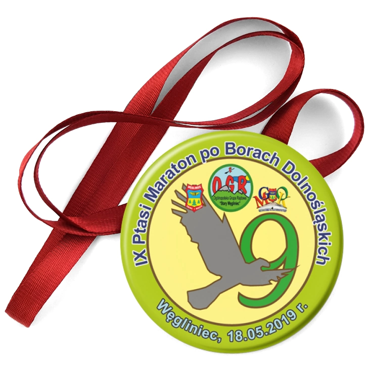 przypinka medal IX Ptasi Maraton po Borach Dolnośląskich