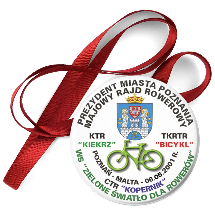 przypinka medal Majowy Rajd Rowerowy Zielone Światło dla Rowerów