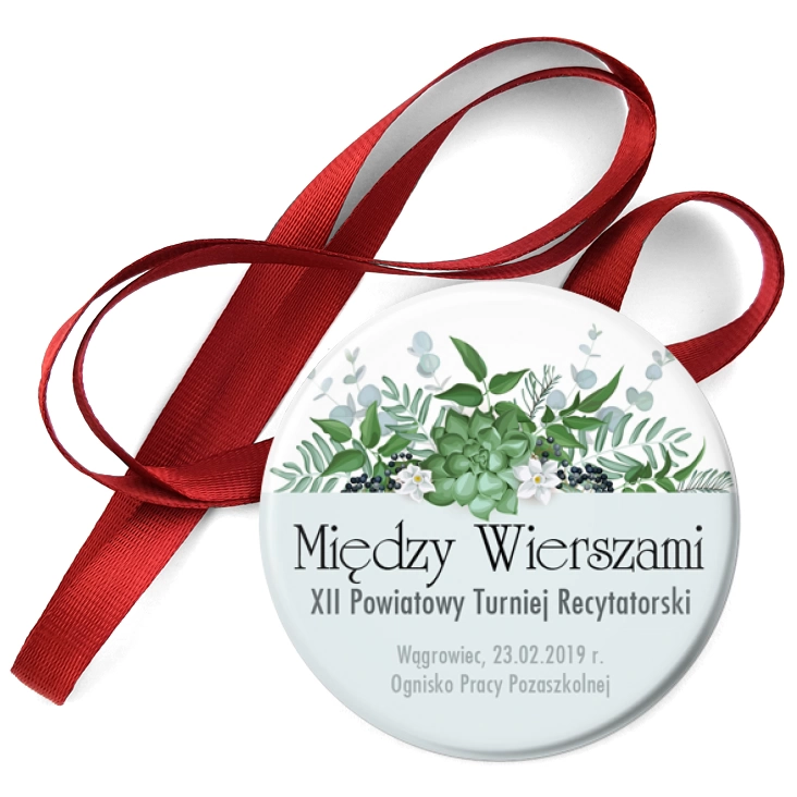 przypinka medal Między Wierszami 2019