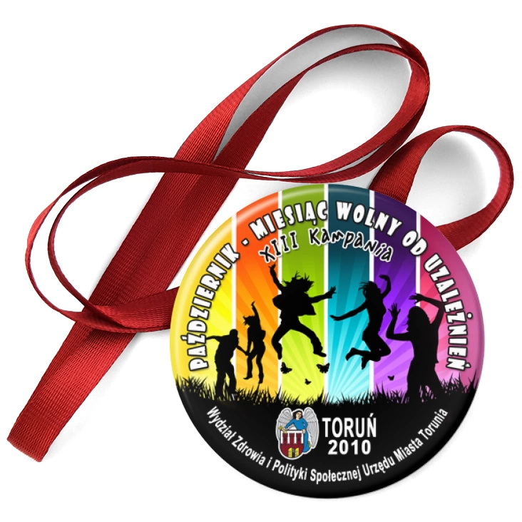 przypinka medal Październik 2010 - miesiąc wolny od uzależnień