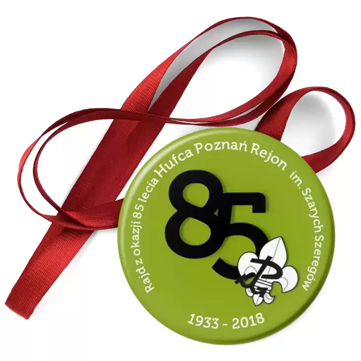 przypinka medal Rajd z okazji 85-lecia Hufca Poznań Rejon