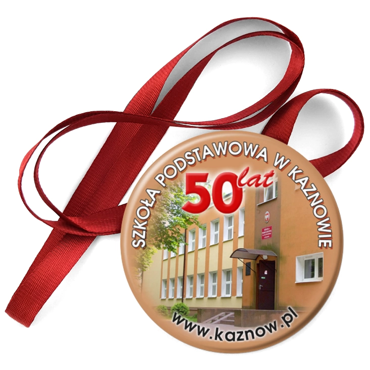 przypinka medal Szkoła Podstawowa w Kaznowie - 50 lat