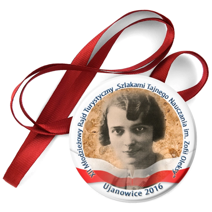 przypinka medal Szlakami Tajnego Nauczania im. Zofii Oleksy