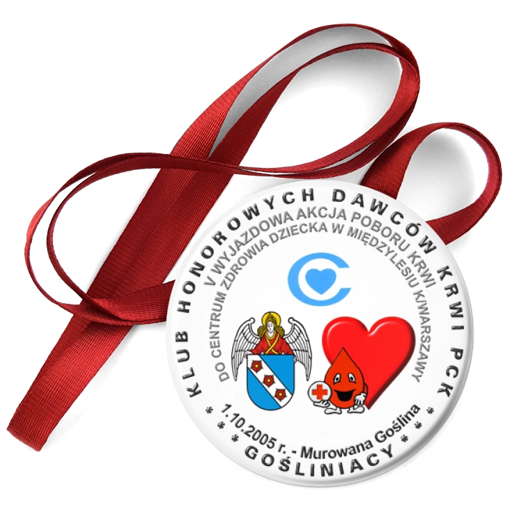przypinka medal V Wyjazdowa Akcja Poboru Krwi