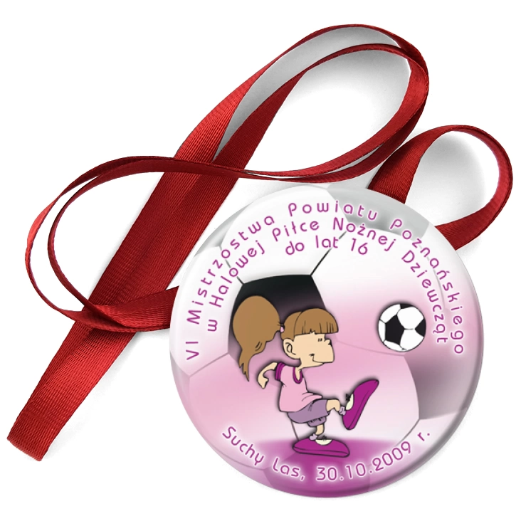 przypinka medal VI Powiatowy Turniej Halowej Piłki Nożnej Dziewcząt 2009