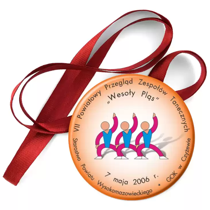 przypinka medal VII Powiatowy Przegląd Zespołów Tanecznych Wesoły Pląs