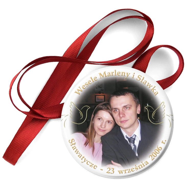 przypinka medal Wesele Marleny i Sławka