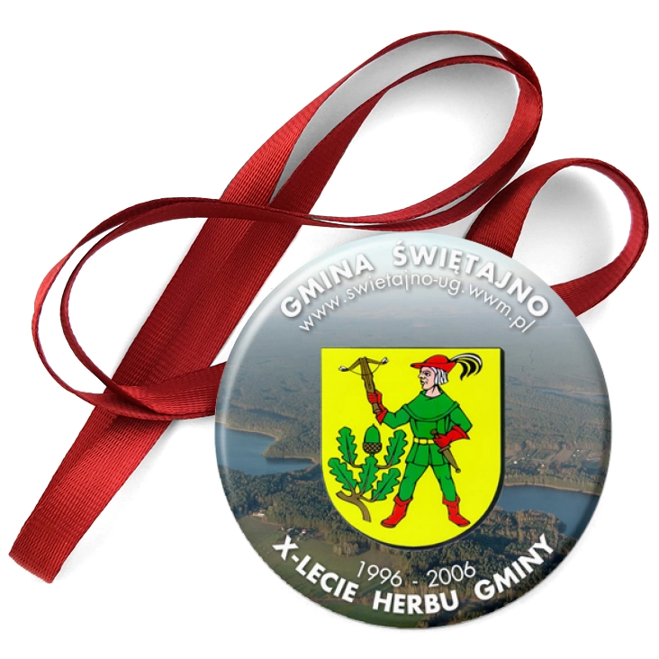 przypinka medal X-lecie Herbu Gminy Świętajno