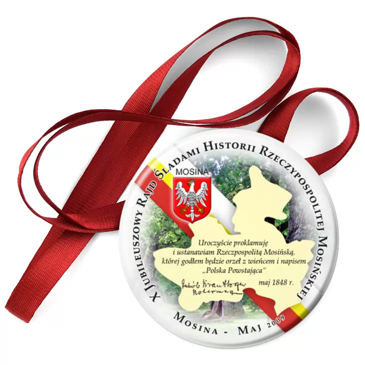 przypinka medal X Rajd Śladami Historii Rzeczypospolitej Mosińskiej