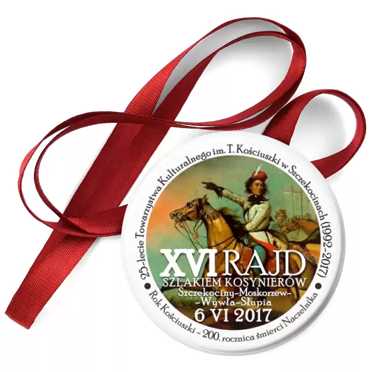 przypinka medal XVI Rajd Szlakiem Kosynierów 2017