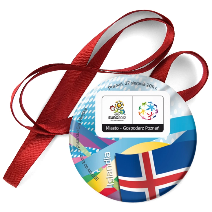 przypinka medal 300 dni do Euro - II Piłkarska Gra Miejska - Islandia