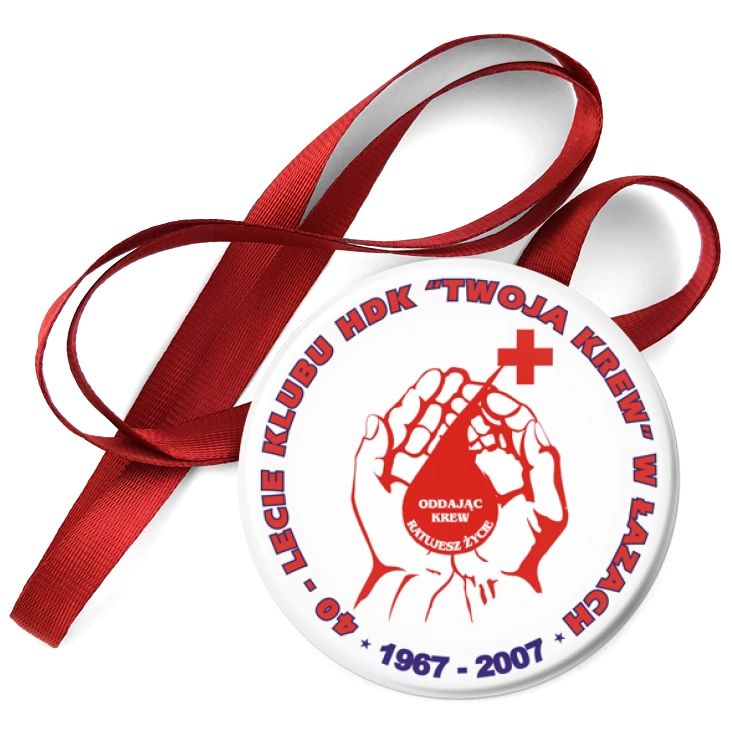 przypinka medal 40-lecie Klubu HDK w Łazach