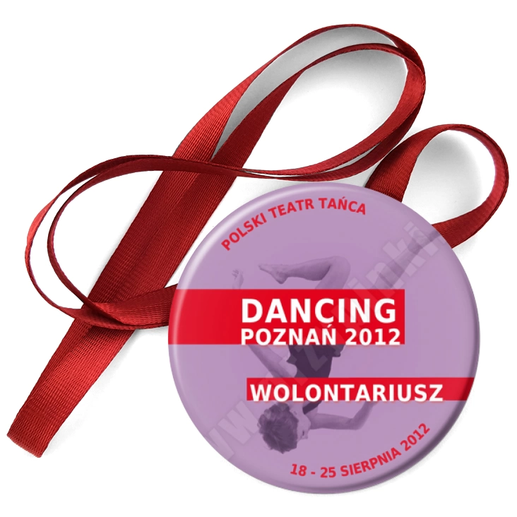 przypinka medal Dancing Poznań 2012 - wolontariusz
