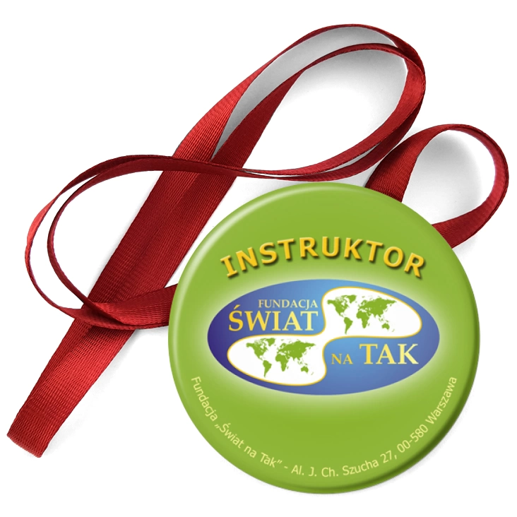 przypinka medal Fundacja Świat na Tak - instruktor
