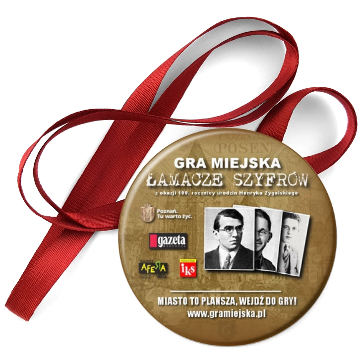 przypinka medal Gra Miejska Łamacze Szyfrów