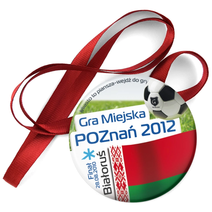 przypinka medal Gra Miejska - Poznań 2012 - Białoruś