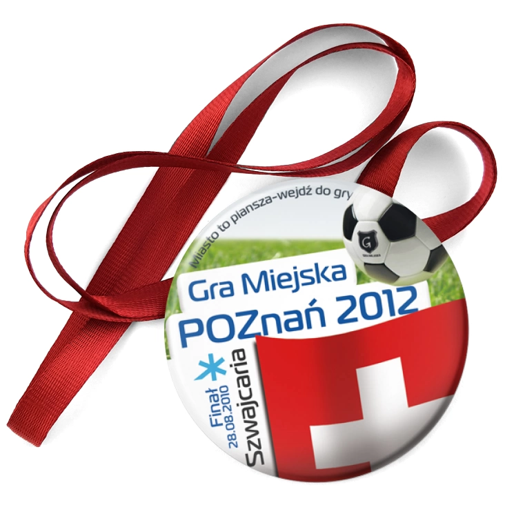 przypinka medal Gra Miejska - Poznań 2012 - Szwajcaria