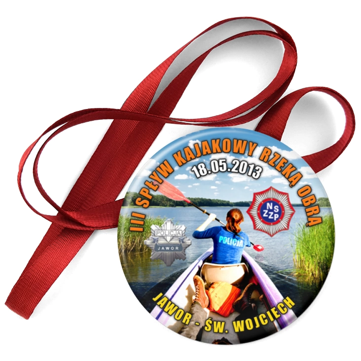 przypinka medal III spływ kajakowy rzeką Obrą