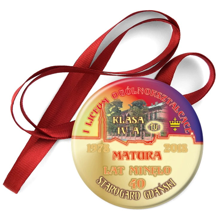 przypinka medal Matura 40 lat minęło