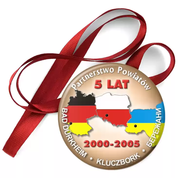 przypinka medal Partnerstwo Powiatów Bad Durkheim-Kluczborg-Bereżane