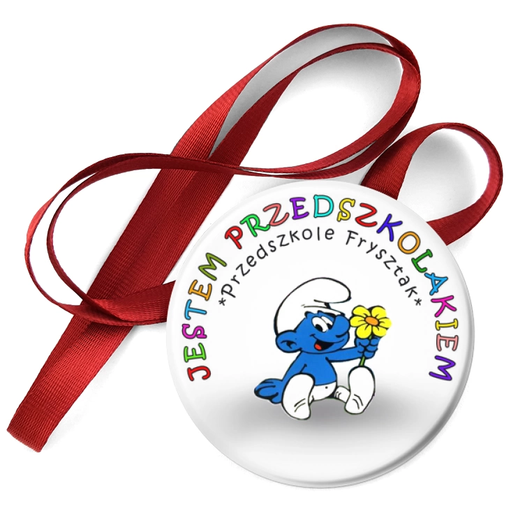 przypinka medal Przedszkole Frysztak - smerfy