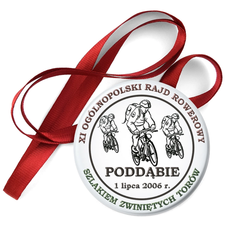 przypinka medal XI Ogólnopolski Rajd Rowerowy - Poddąbie 2006