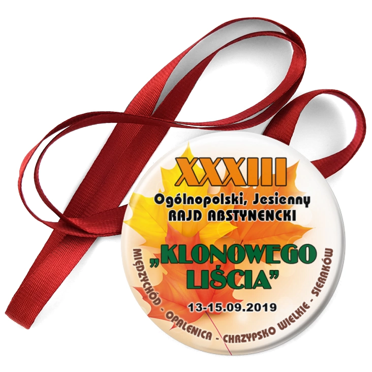 przypinka medal XXXIII Ogólnopolski Rajd Abstynencki Klonowego Liścia