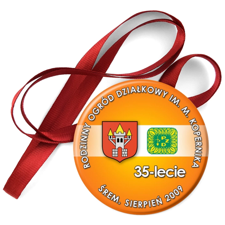 przypinka medal Rodzinny Ogród Działkowy im. M. Kopernika